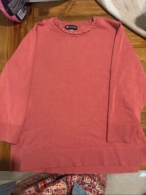 Cable & Gauge Coral Pink Lightweight Crewneck